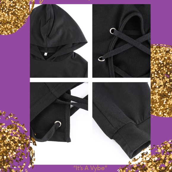 “It’s a vybe “ lace up hoody with matching sweats - Picture 2 of 2